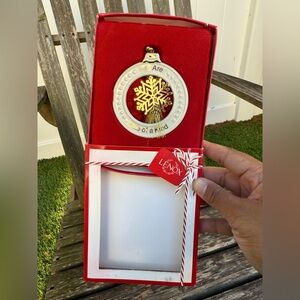 Lenox Christmas Tree Ornament - "You are one of a kind Friend"  with Snowflake w